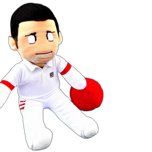 3d render, pixel art, cartoon, concept art, novak, djokovic, plushie, toy transparent PNG cut-out