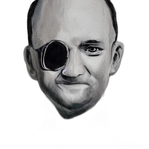 face, mask, staff, pencil sketch, photorealistic, cartoon, comic book art, portrait transparent PNG cut-out