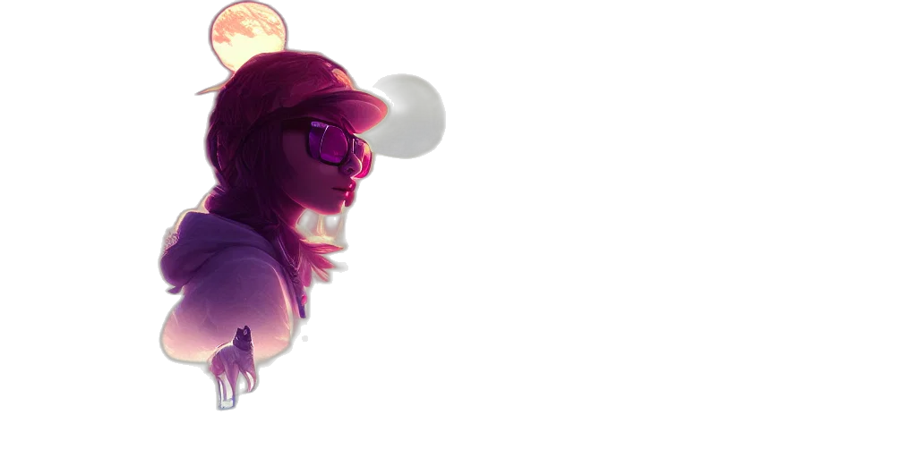 face, concept art, pixel art, vaporwave transparent PNG cut-out