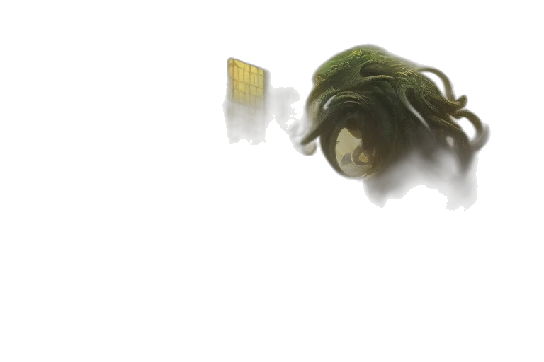creature, hair, mask, food, concept art, 3d render, photorealistic, fantasy art transparent PNG cut-out