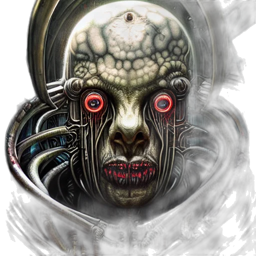 mask, face, robot, creature, concept art, comic book art, fantasy art, cyberpunk transparent PNG cut-out