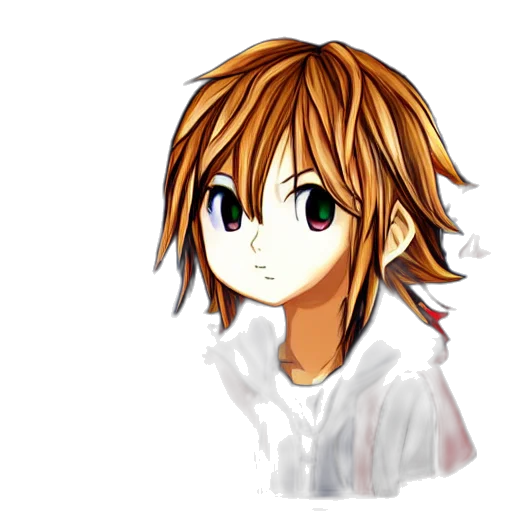 staff, face, anime, pixel art, cartoon, photorealistic, monochrome, sora transparent PNG cut-out