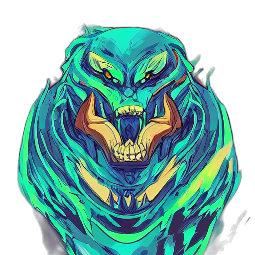 mask, dragon, creature, face, concept art, fantasy art, pixel art, comic book art transparent PNG cut-out