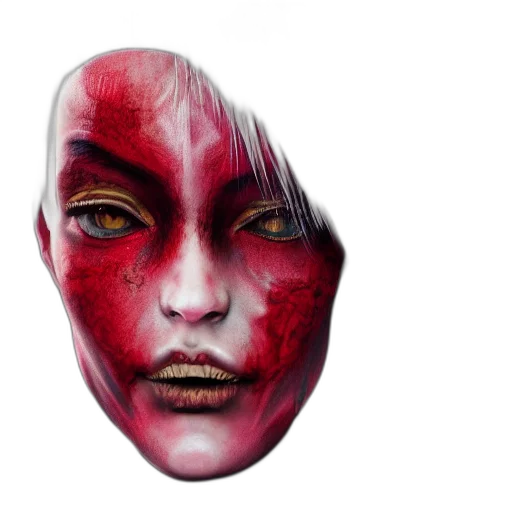 mask, face, creature, photorealistic transparent PNG cut-out
