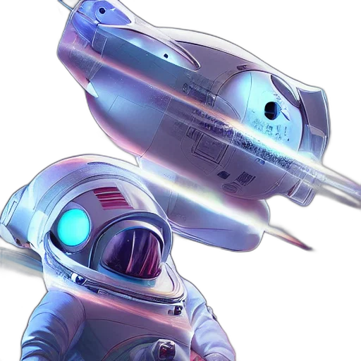 robot, concept art, 3d render, cyberpunk transparent PNG cut-out