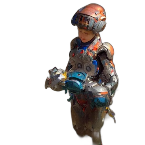 robot, weapon, staff, creature, 3d render, concept art, cyberpunk, fantasy art transparent PNG cut-out