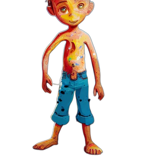 creature, robot, concept art, 3d render, watercolor, cartoon, full, shot transparent PNG cut-out