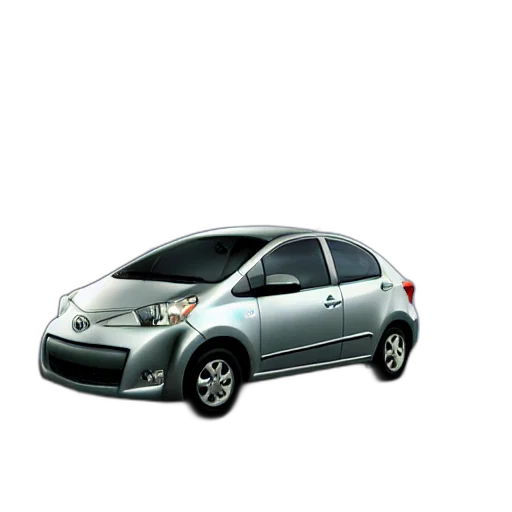 car, 3d render, space, grey, 2008, toyota, yaris, floating transparent PNG cut-out