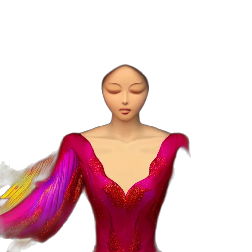 dress, hair, crown, jewelry, 3d render, concept art, fantasy art, pixel art transparent PNG cut-out