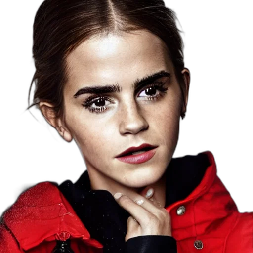 face, jacket, hair, photorealistic transparent PNG cut-out