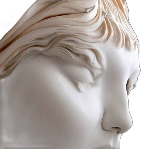 face, mask, crown, hair, photorealistic, 3d render, vaporwave, close transparent PNG cut-out