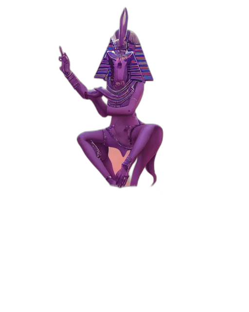 mask, staff, robot, creature, concept art, vaporwave, fantasy art, 3d render transparent PNG cut-out