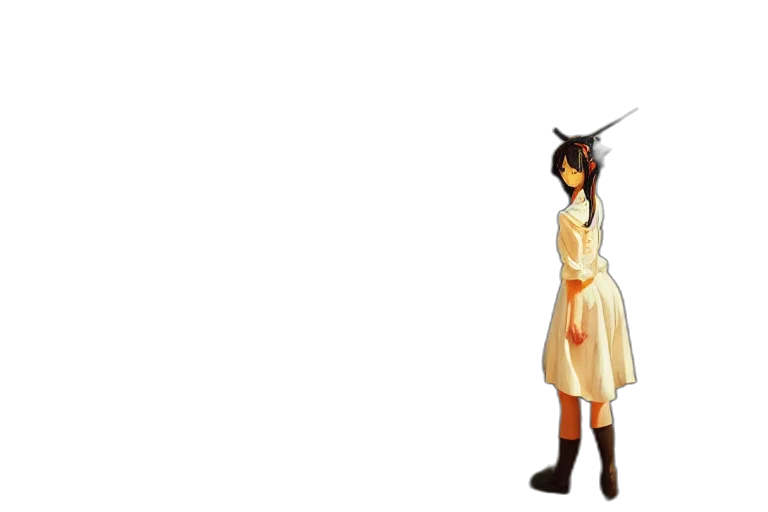 staff, dress, hair, weapon transparent PNG cut-out