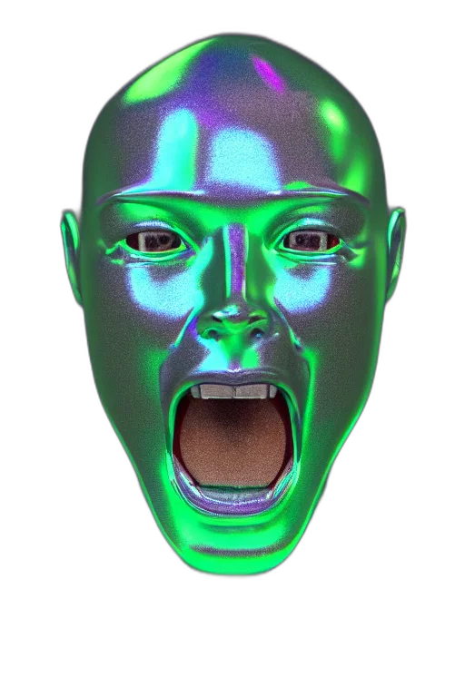 mask, face, robot, creature, 3d render, vaporwave, photorealistic, concept art transparent PNG cut-out