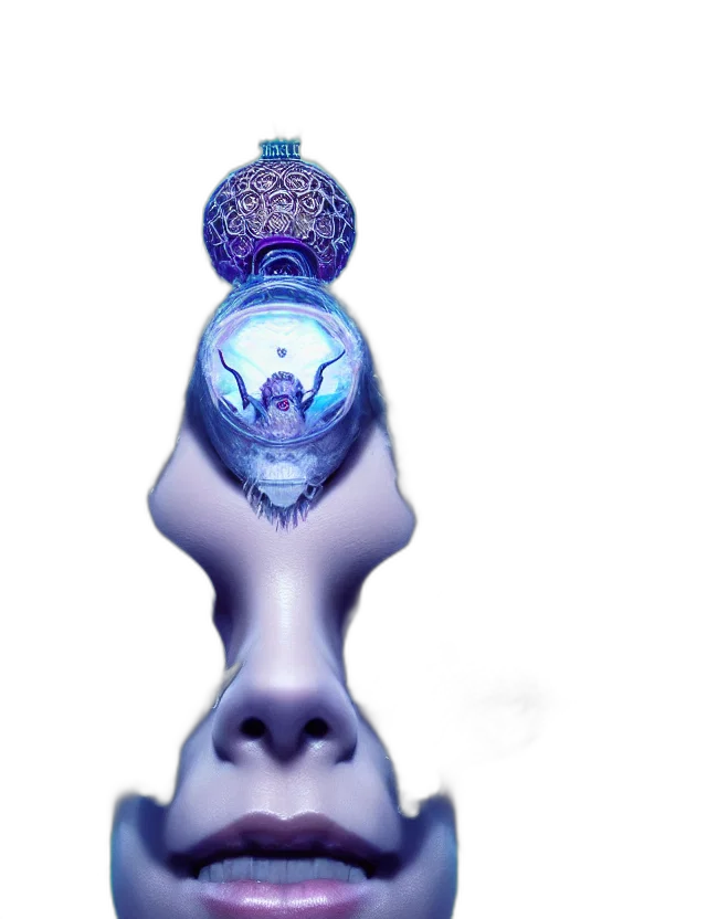 crown, robot, staff, creature transparent PNG cut-out