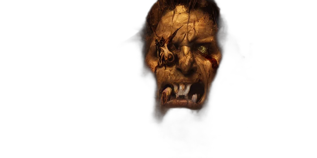face, mask, creature, staff transparent PNG cut-out