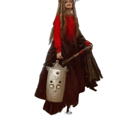staff, mask, dress, creature transparent PNG cut-out