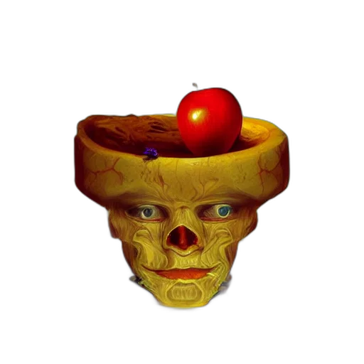 crown, mask, face, food, 3d render, concept art, photorealistic, pixel art transparent PNG cut-out