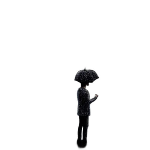 umbrella, staff, jacket, hat, concept art, 3d render, photorealistic, pixel art transparent PNG cut-out