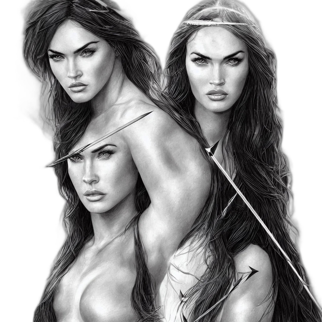 fantasy art, comic book art, pencil sketch, photorealistic transparent PNG cut-out
