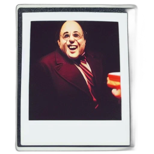 staff, jacket, face, animal, photorealistic, polaroid, danny, devito transparent PNG cut-out