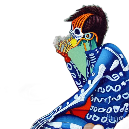 jacket, mask, dress, face, concept art, watercolor, comic book art, cartoon transparent PNG cut-out