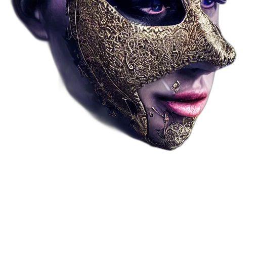mask, face, crown, jewelry, 3d render, photorealistic, concept art, fantasy art transparent PNG cut-out