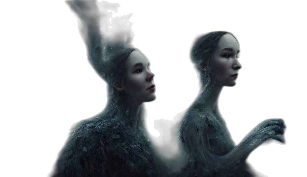 dress, concept art, fantasy art, photorealistic, 3d render, fog, underwater, snow transparent PNG cut-out