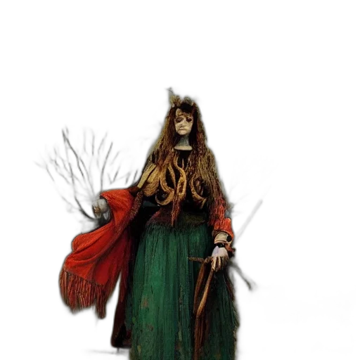 staff, dress, mask, crown transparent PNG cut-out