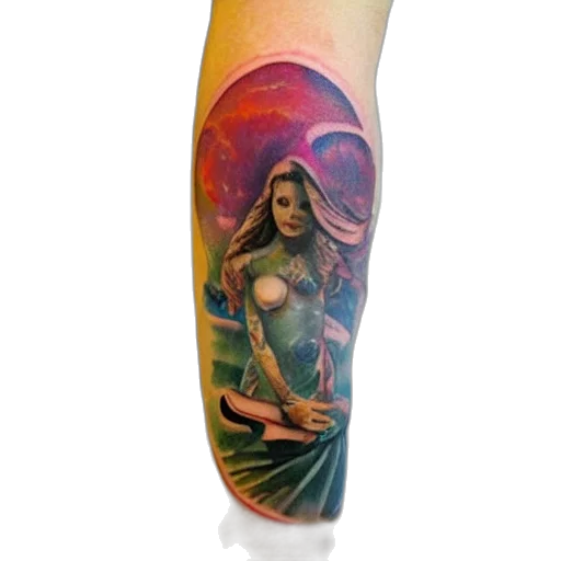 fantasy art, photorealistic, concept art, outer space, tattoo, ideas, venus, pouring transparent PNG cut-out