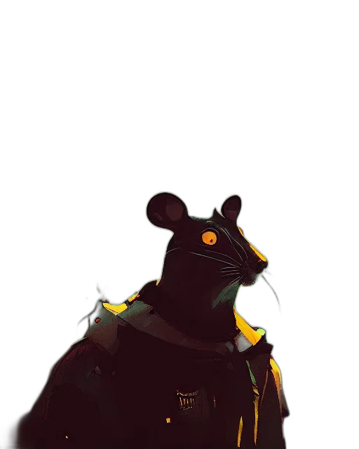 animal, jacket, mask, creature, cyberpunk, concept art, 3d render, pixel art transparent PNG cut-out