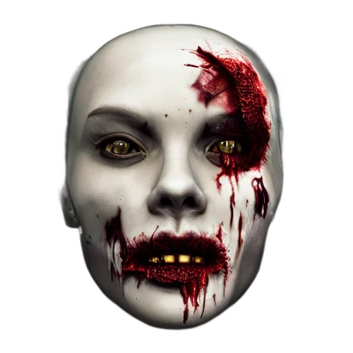 mask, face, photorealistic, 3d render, concept art, fantasy art, zombie, queen transparent PNG cut-out