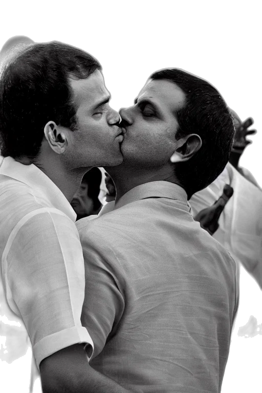 narendra, modi, kissing, rahul, gandhi, closeup, india, detailed transparent PNG cut-out