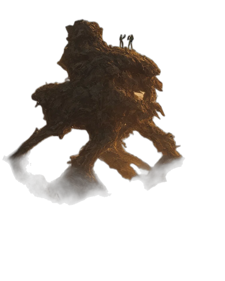 creature, tree, hair, animal, concept art, fantasy art, 3d render, pixel art transparent PNG cut-out