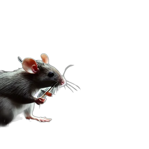 animal, weapon, concept art, 3d render, photorealistic, rat, bow, master transparent PNG cut-out