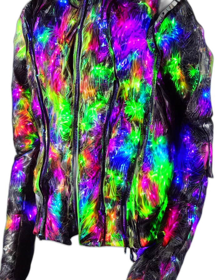 jacket, vaporwave, cyberpunk, neon transparent PNG cut-out