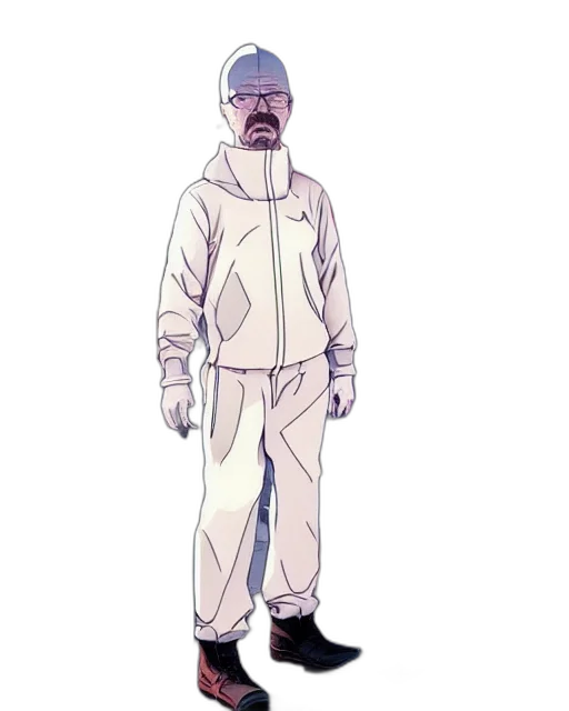 jacket, staff, mask, creature, concept art, pixel art, cartoon, vaporwave transparent PNG cut-out