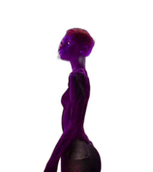 dress, hair, staff, robot, 3d render, concept art, cyberpunk, fantasy art transparent PNG cut-out