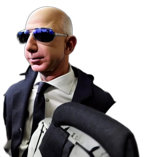 jacket, robot, staff, 3d render, cyberpunk, concept art, photorealistic, bezos transparent PNG cut-out