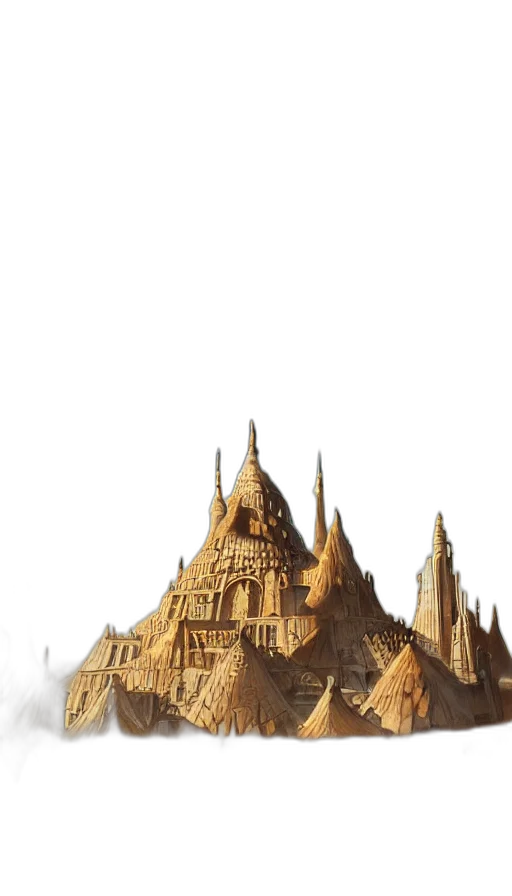 building, crown, concept art, 3d render transparent PNG cut-out