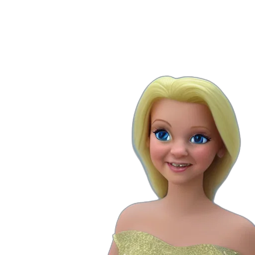 dress, face, 3d render, cartoon transparent PNG cut-out