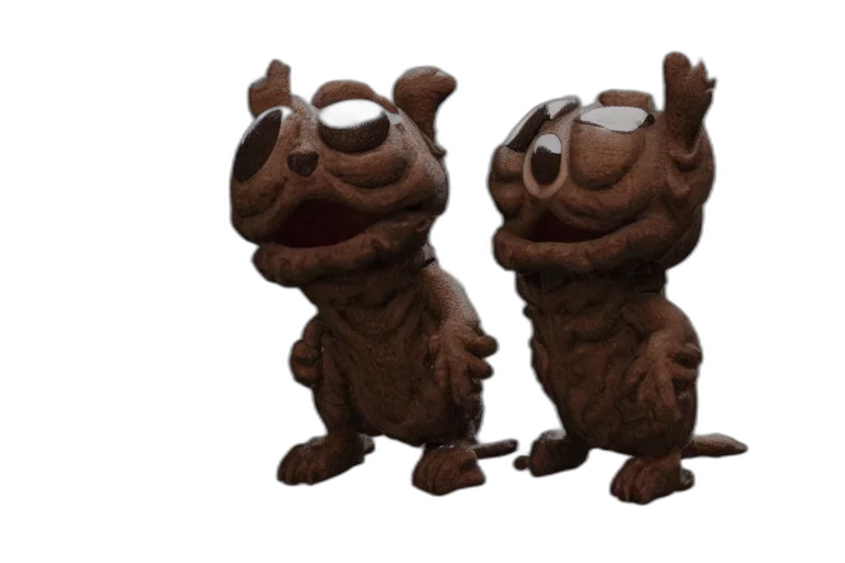 creature, mask, staff, 3d render transparent PNG cut-out