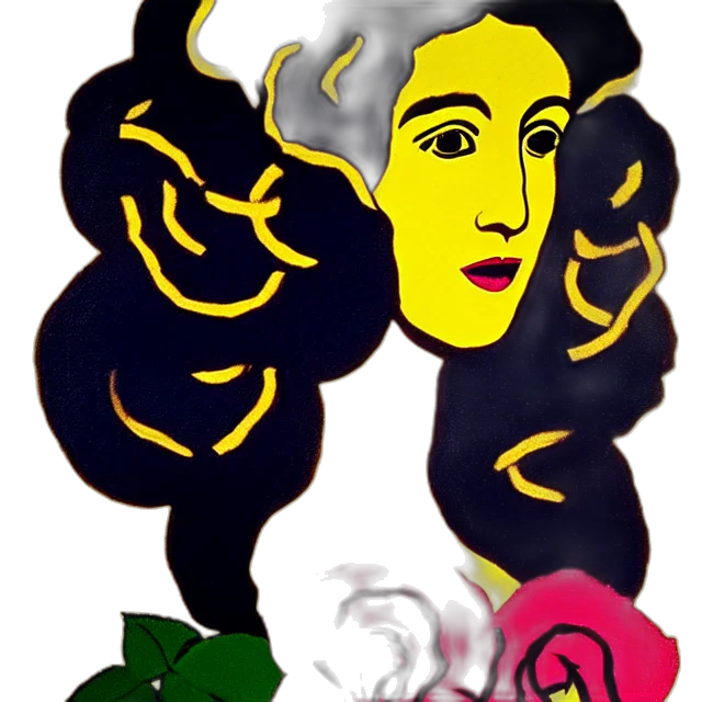 crown, flower, face, jewelry, cartoon, concept art, fantasy art, photorealistic transparent PNG cut-out