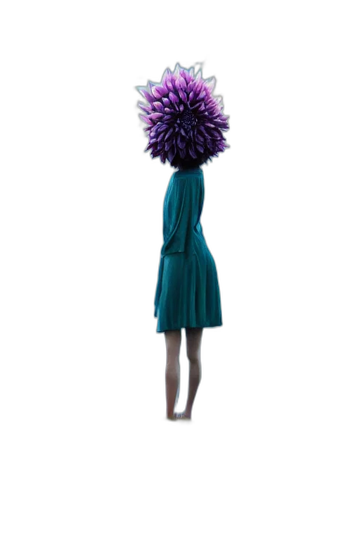 flower, dress, hat, hair, concept art, 3d render, photorealistic, underwater transparent PNG cut-out