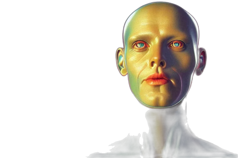 robot, face, mask, creature, 3d render, photorealistic, concept art, cyberpunk transparent PNG cut-out