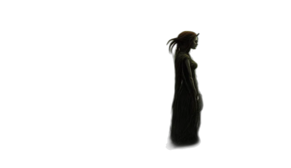 dress, staff, hair, creature, concept art, 3d render, fantasy art, pixel art transparent PNG cut-out