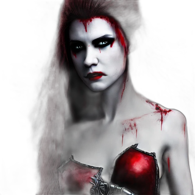 fantasy art, comic book art, photorealistic, concept art, red, photo, vampire, warrior transparent PNG cut-out