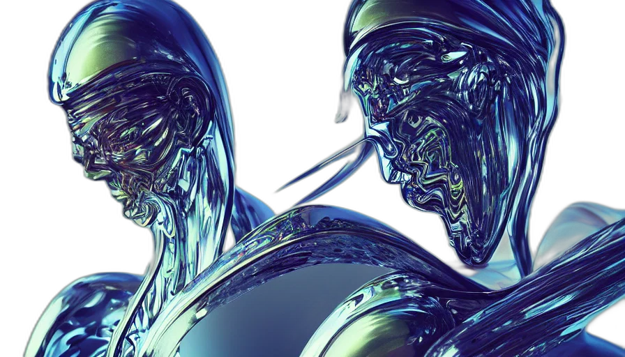 robot, mask, cyberpunk, 3d render, concept art, vaporwave, outer space, neon lights transparent PNG cut-out