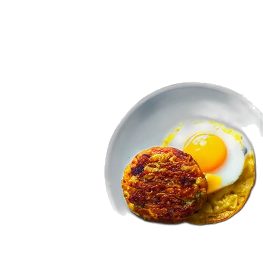 food, 3d render, eggs, sausage transparent PNG cut-out