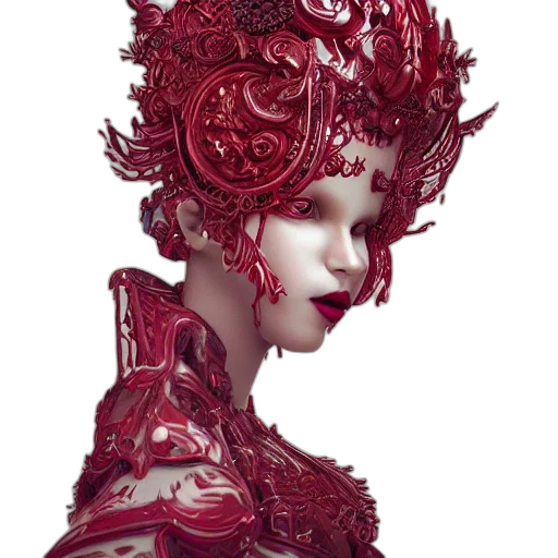 mask, robot, crown, face, fantasy art, concept art, photorealistic, 3d render transparent PNG cut-out